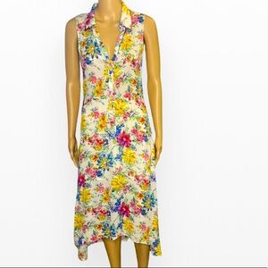 Lucca Couture button down sleeveless floral dress S
